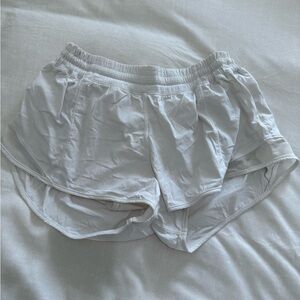 Lululemon Hotty Hot Short 2.5”  White Athletic Shorts with Elastic Waistband